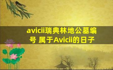 avicii瑞典林地公墓编号 属于Avicii的日子